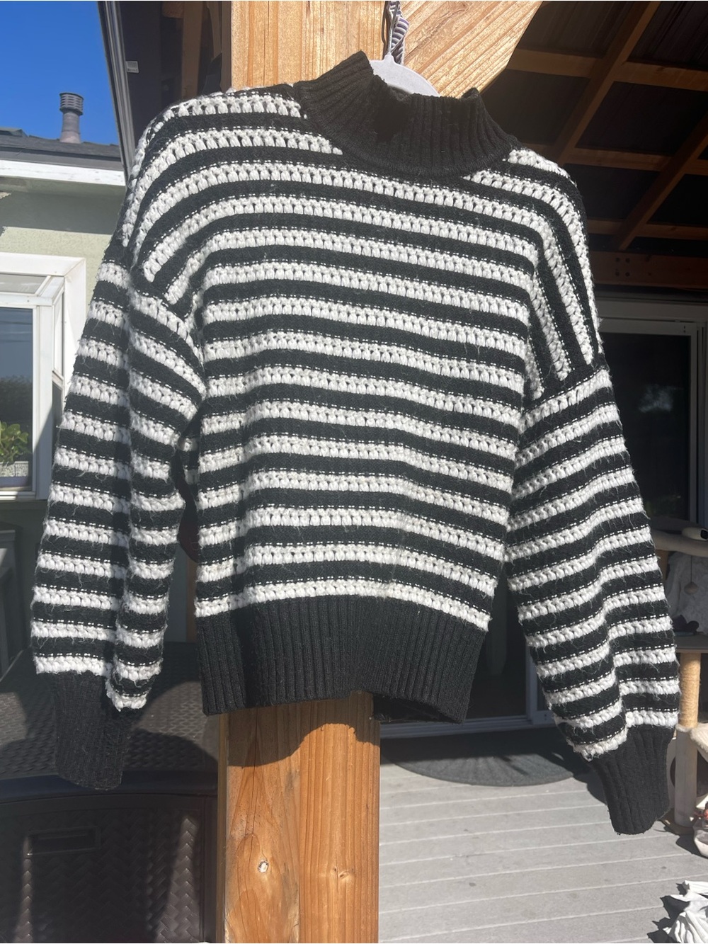 Sanctuary Black and White Striped Knit Top beautiful brand new
